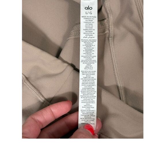 ALO Yoga Taupe Brown Airbrush High Waist Flutter Split Hem Legging Pant - Picture 6 of 8